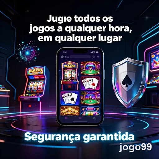 Imagem do site Jogo99 destacando jogos mobile com foco em segurança.